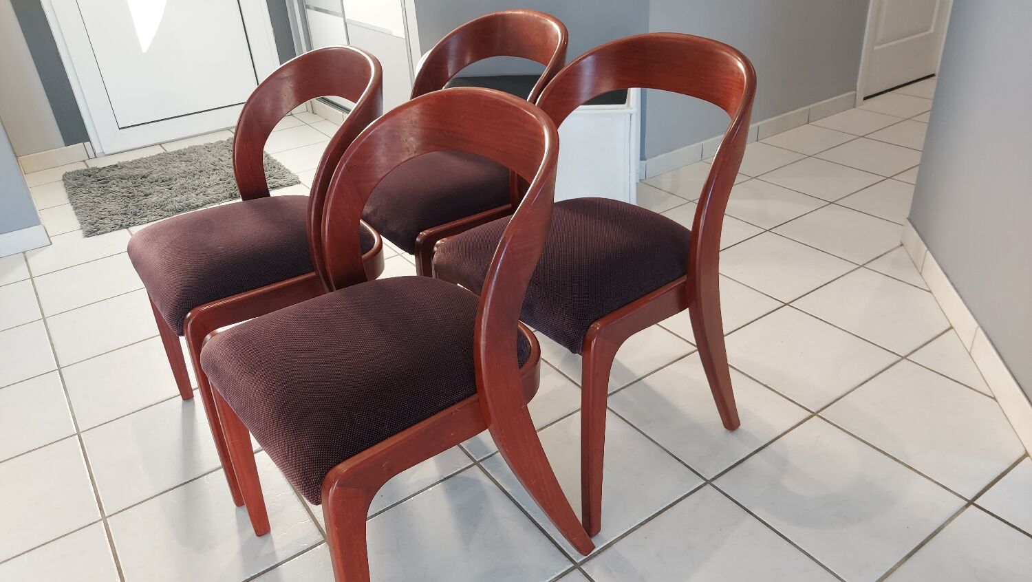 Set of 4 Gondola model chairs by Baumann vintage 1970s