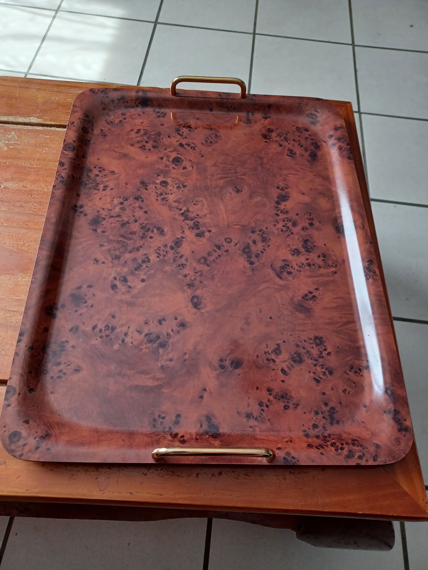 Plateau de service avec anses vintage