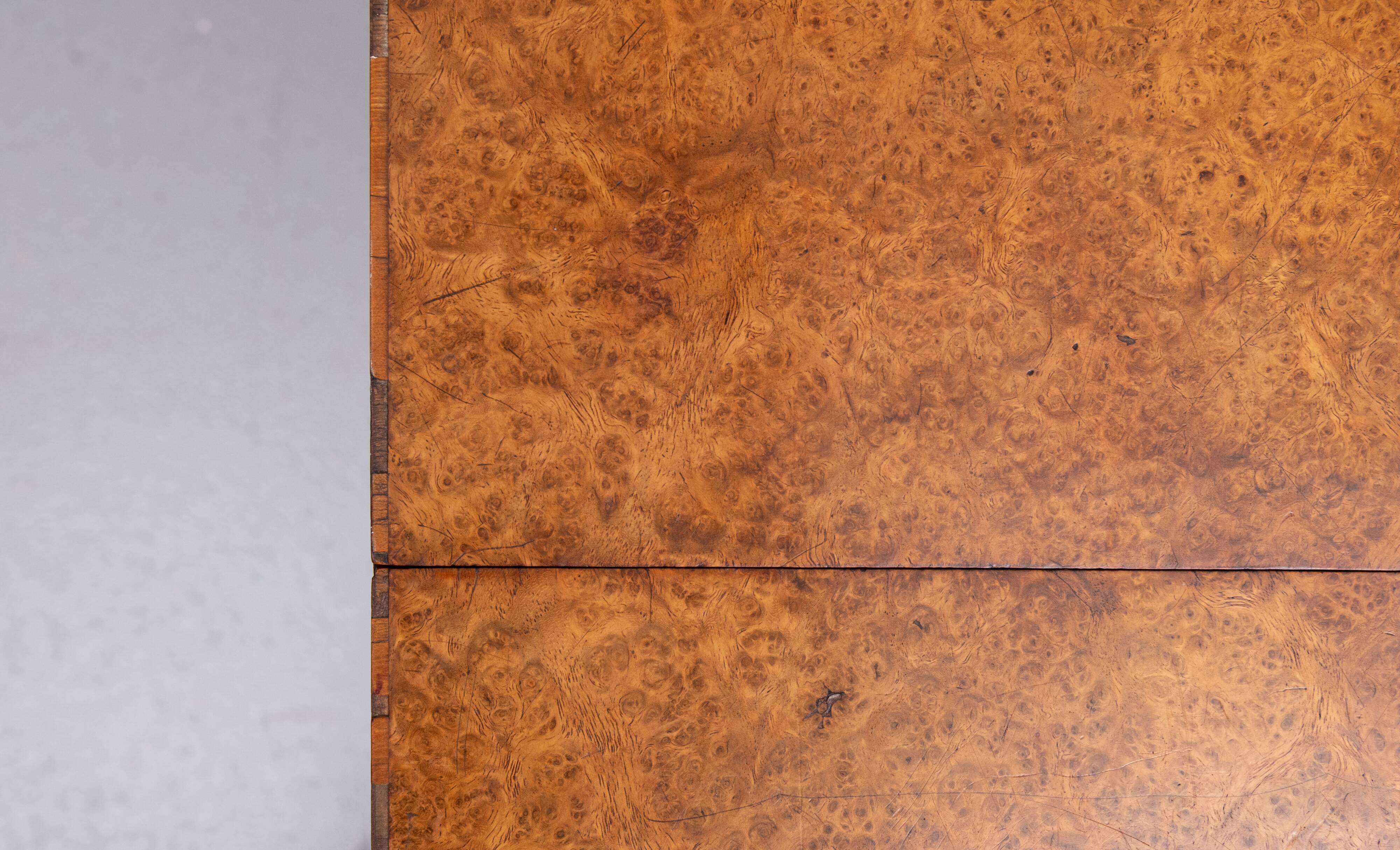 Antique Dutch Empire Burl Wood veneered desk or sofa table