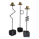 Trio of designer candlesticks