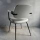 Skai armchair and black metal compass legs, 1960s