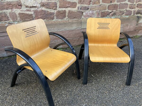 Paire de fauteuils Lounge Design vintage