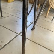 Pair of Formica chairs with a wood effect