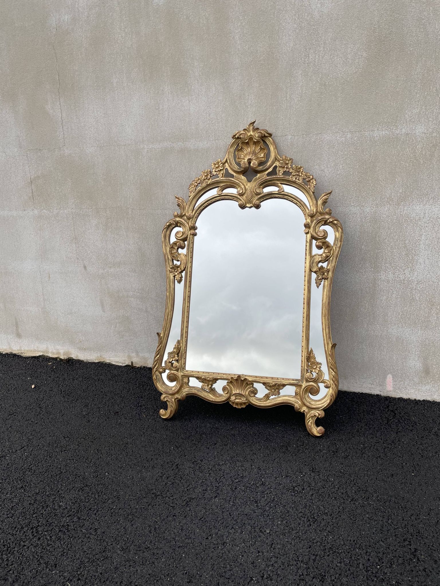 20th century gilded wooden mirror with bezels h120 x l71