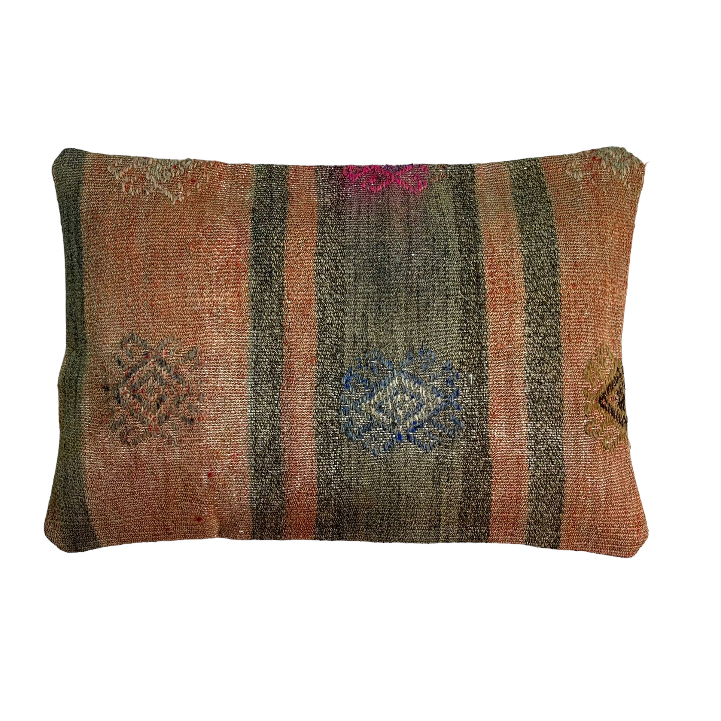 Vintage turkish handmade kilim cushion cover , 30 x 50 cm
