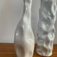 Duo de vases, soliflores vintage en céramique émaillée