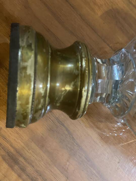 Antique faceted crystal ramp ball.