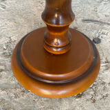 Antique Turned Wood Side Table + Stone Base Vintage Plant Stand