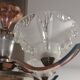 Art Deco glass suspension light signed Ezan