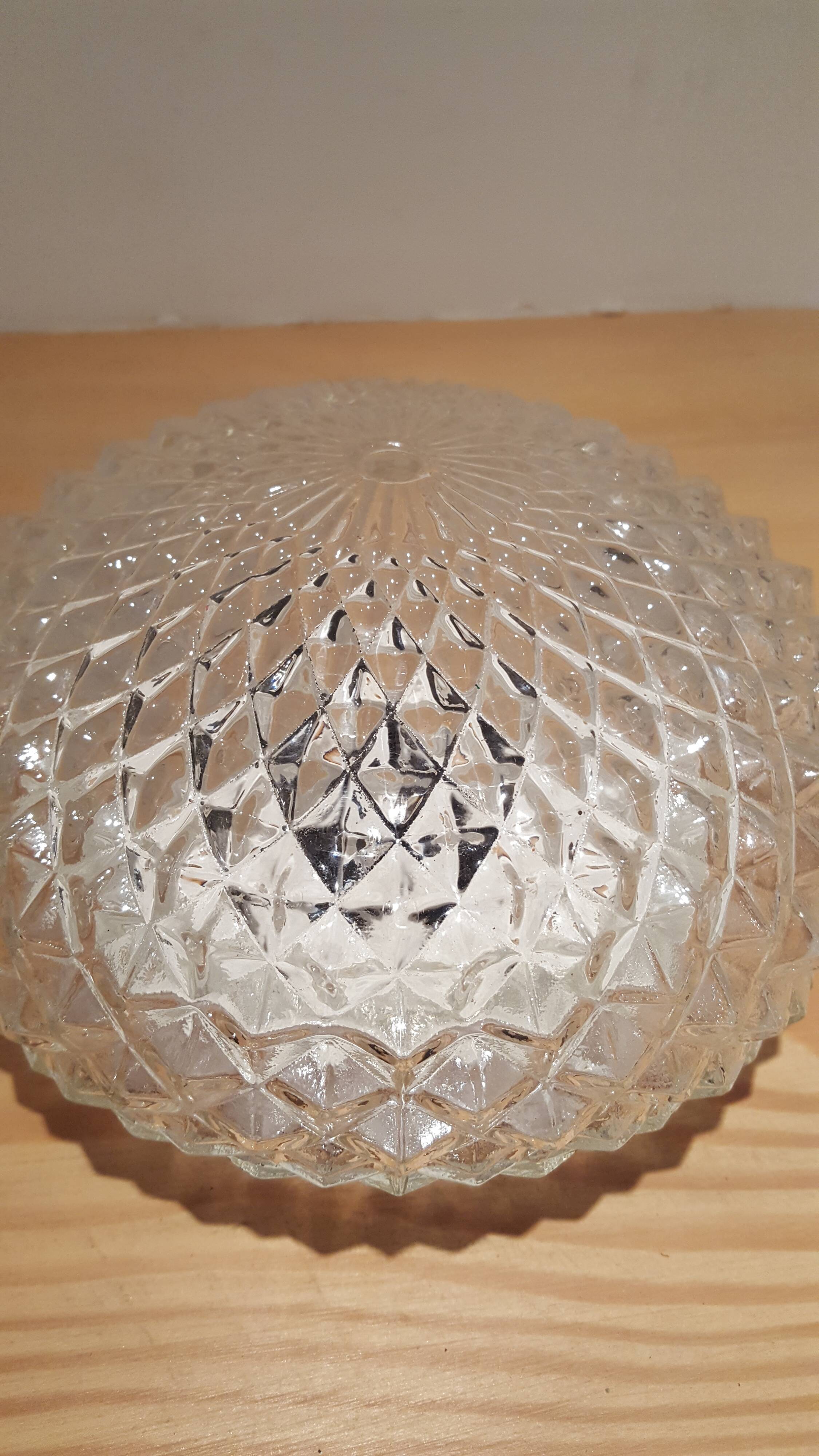 Pair of ceiling in cast glass