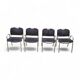 4 chaises de salle à manger en tissu noir Castiglietta par Castiglioni pour Zanotta / Italie années 1960