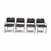 4 x black upholstery Castiglietta dining chairs by Castiglioni for Zanotta / Italy 1960s