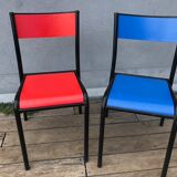 Series of 6 color school chairs