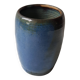 Vase en céramique couleur bleu Cobalt signé EG