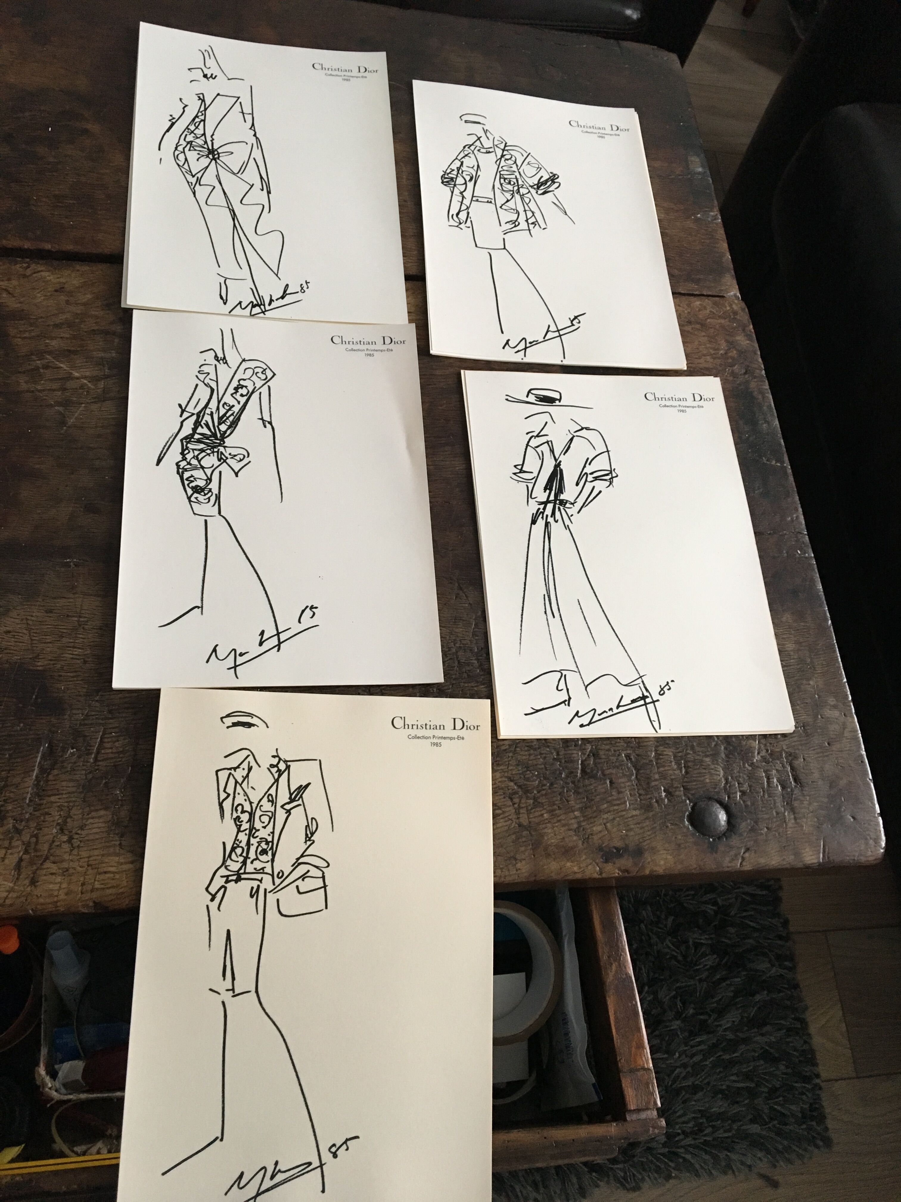 Christian Dior, fashion illustration press collection spring - summer 1985
