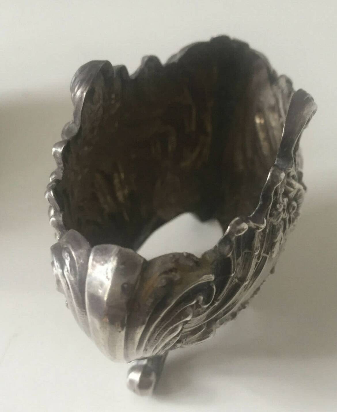 Beautiful pair of Louis XV style silver salt cellars
