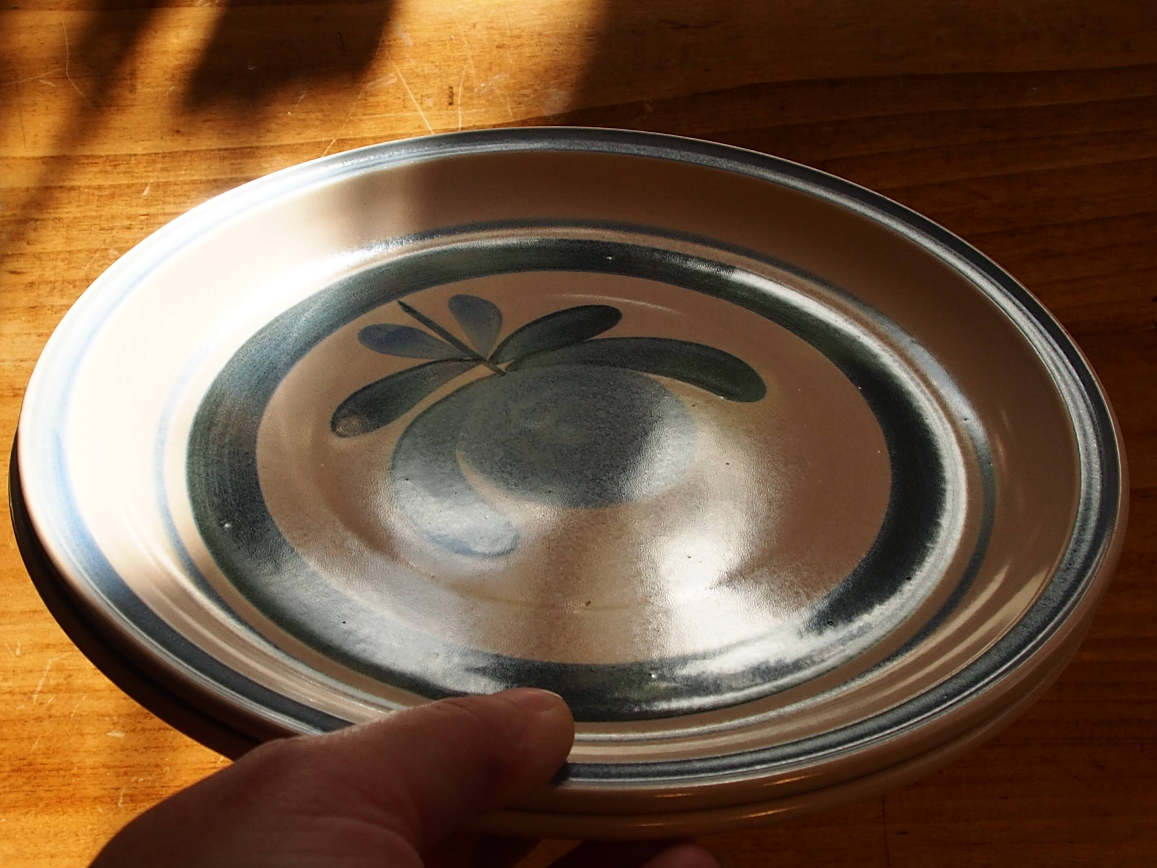 Set of 4 flat plates in Gien earthenware Angona model