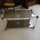 Table basse en verre et chrome 1970