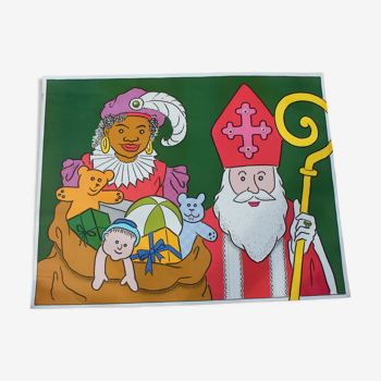 Old poster Saint Nicolas retro 62 x 79 cm