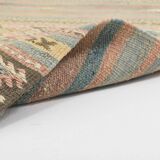 Tapis Kilim fait main rouge clair bleu 5x7 158x247 cm