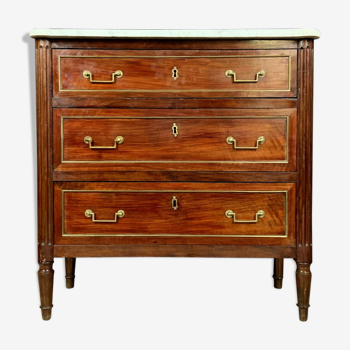Chest of drawers of Dame era Louis XVI mahogany.