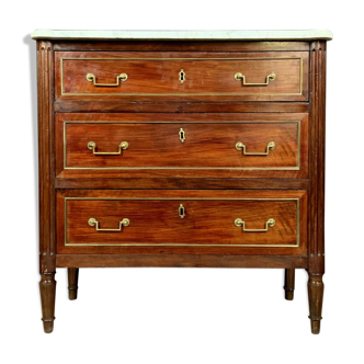 Chest of drawers of Dame era Louis XVI mahogany.