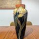 Art Nouveau vase in glazed ceramic, floral decoration, Gouda type, circa