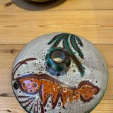 Vallauris ceramic fish-decorated tureen