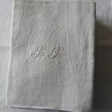 Set of 7 white damask towels