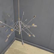 Vintage chrome sputnik style chandelier, 1970s