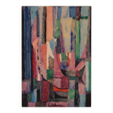 Gouache abstraite sur papier signée - des années 60/70