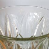 Large art deco style molded glass vase, foliage pattern