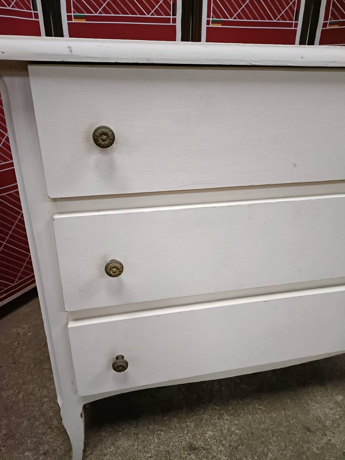 Chest of drawers from the 60s, 3 drawers, painted white