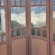 4 Art Nouveau partition doors + transom