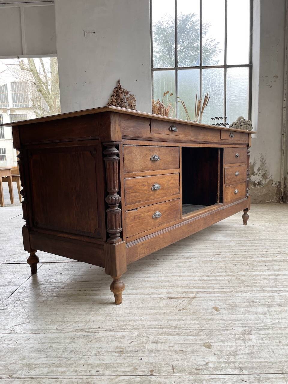 Comptoir en chêne drapier chêne 1900