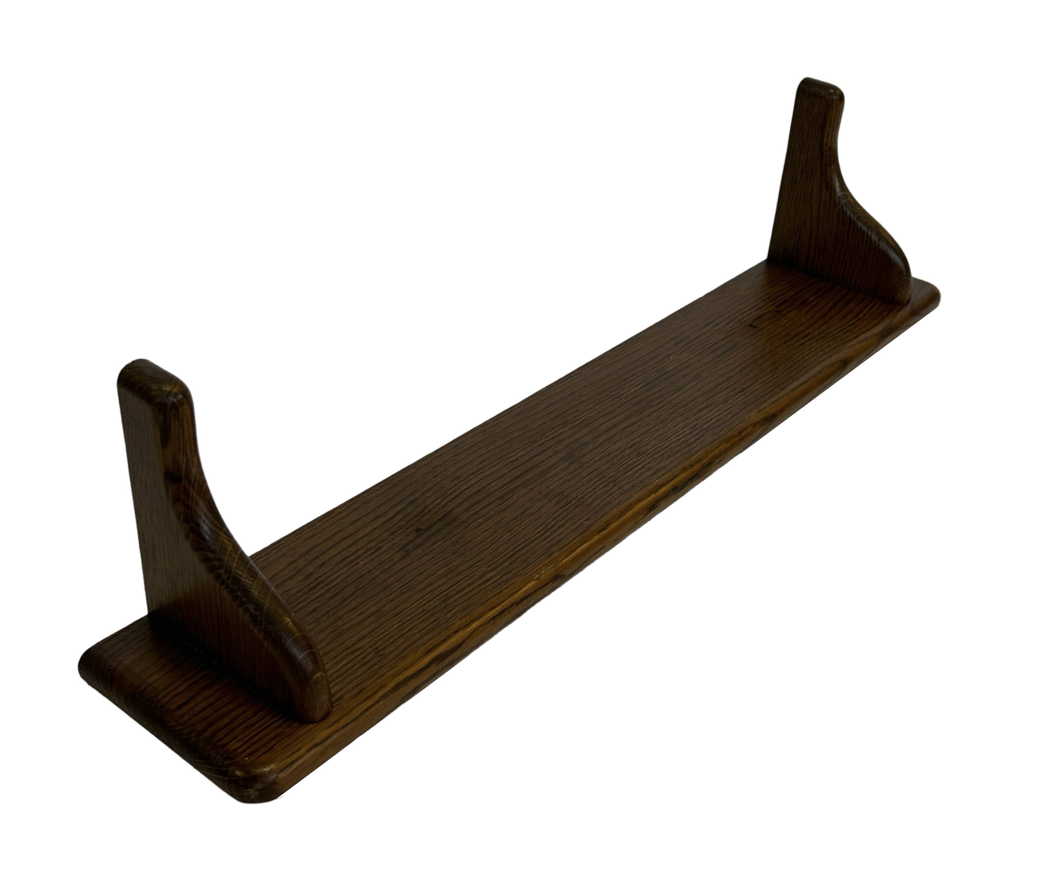 Vintage book shelf wall rack 1970s wood minimalist design