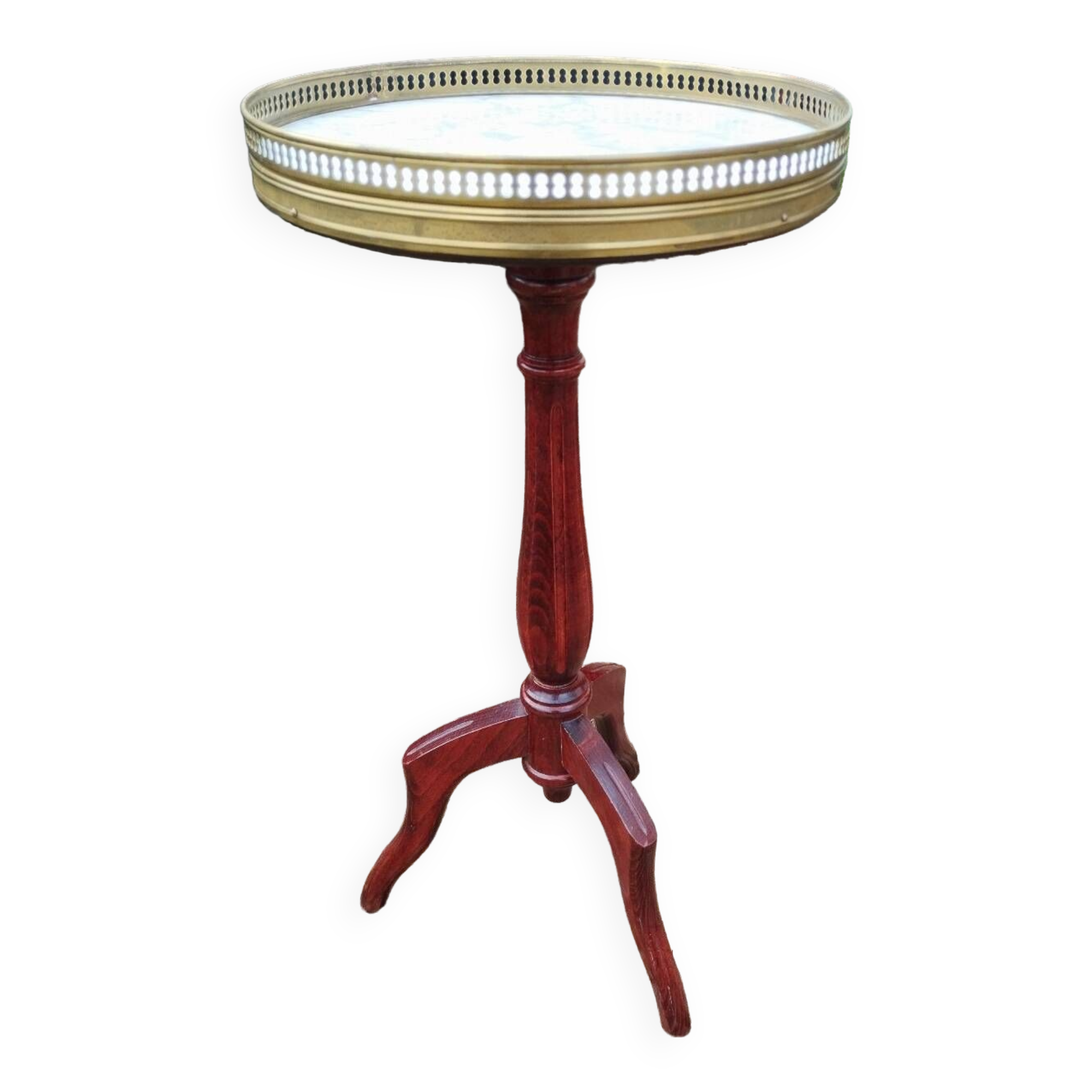 Table de chevet plateau marbre style louis xvi