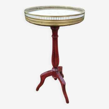 Table de chevet plateau marbre style louis xvi