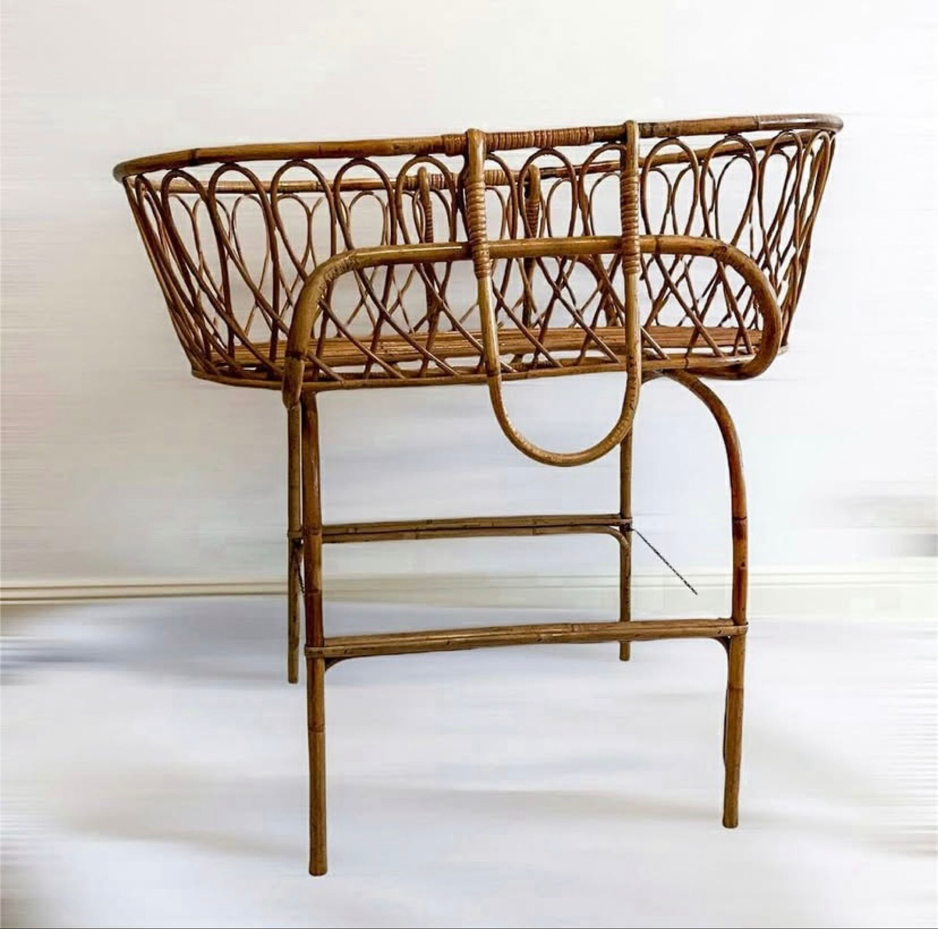 Vintage rattan cradle