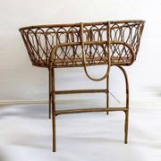 Vintage rattan cradle
