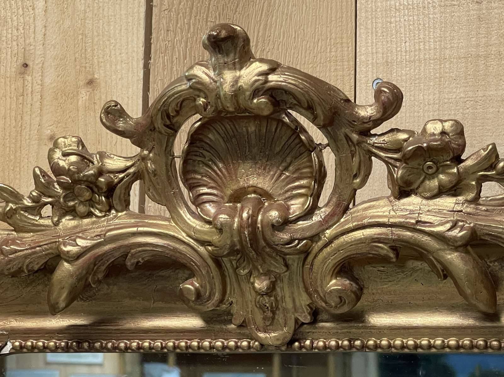 Louis XV style gilded mirror from the 1930s