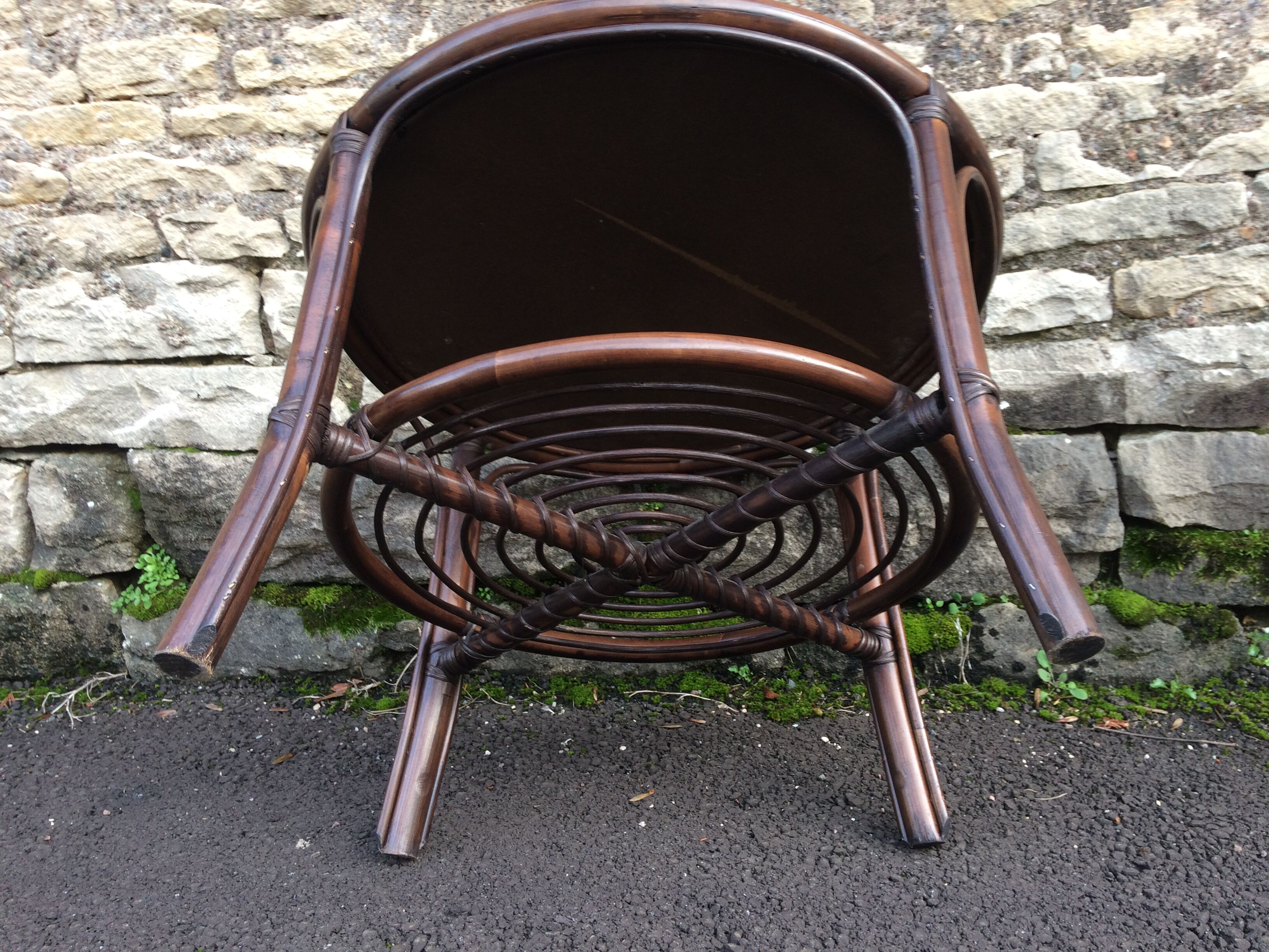 Bamboo and rattan round coffee table
