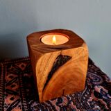 Porte bougie en bois fait à la main