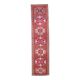 Vintage Turkish Oushak Handmade Wool Cotton Red Runner 87x336