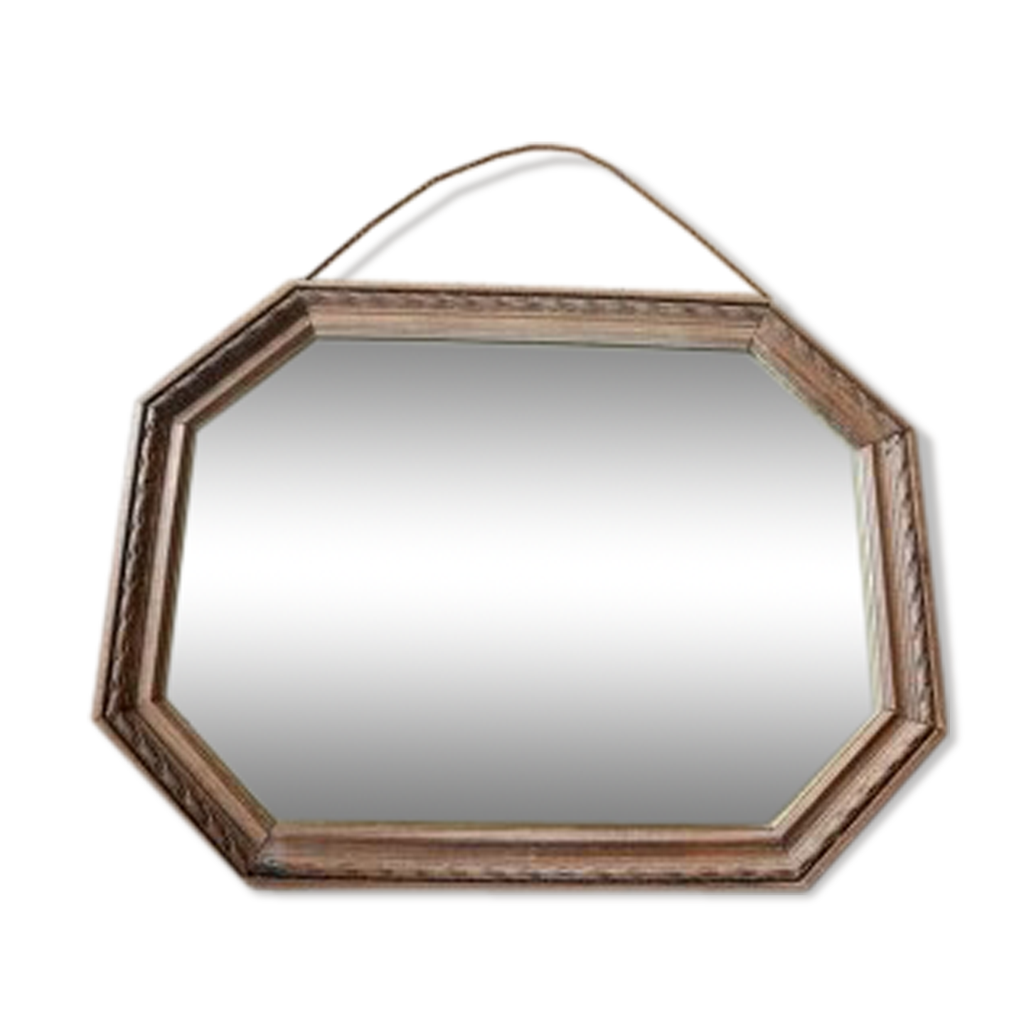 Miroir en bois octogonal