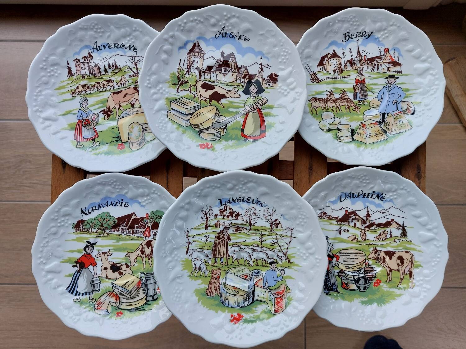 Old porcelain cheese plates