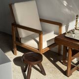 Small oval Art Deco mirror in brown and gold 33x54.