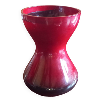 Vase diabolo Verrerie de Saint Prex Suisse.