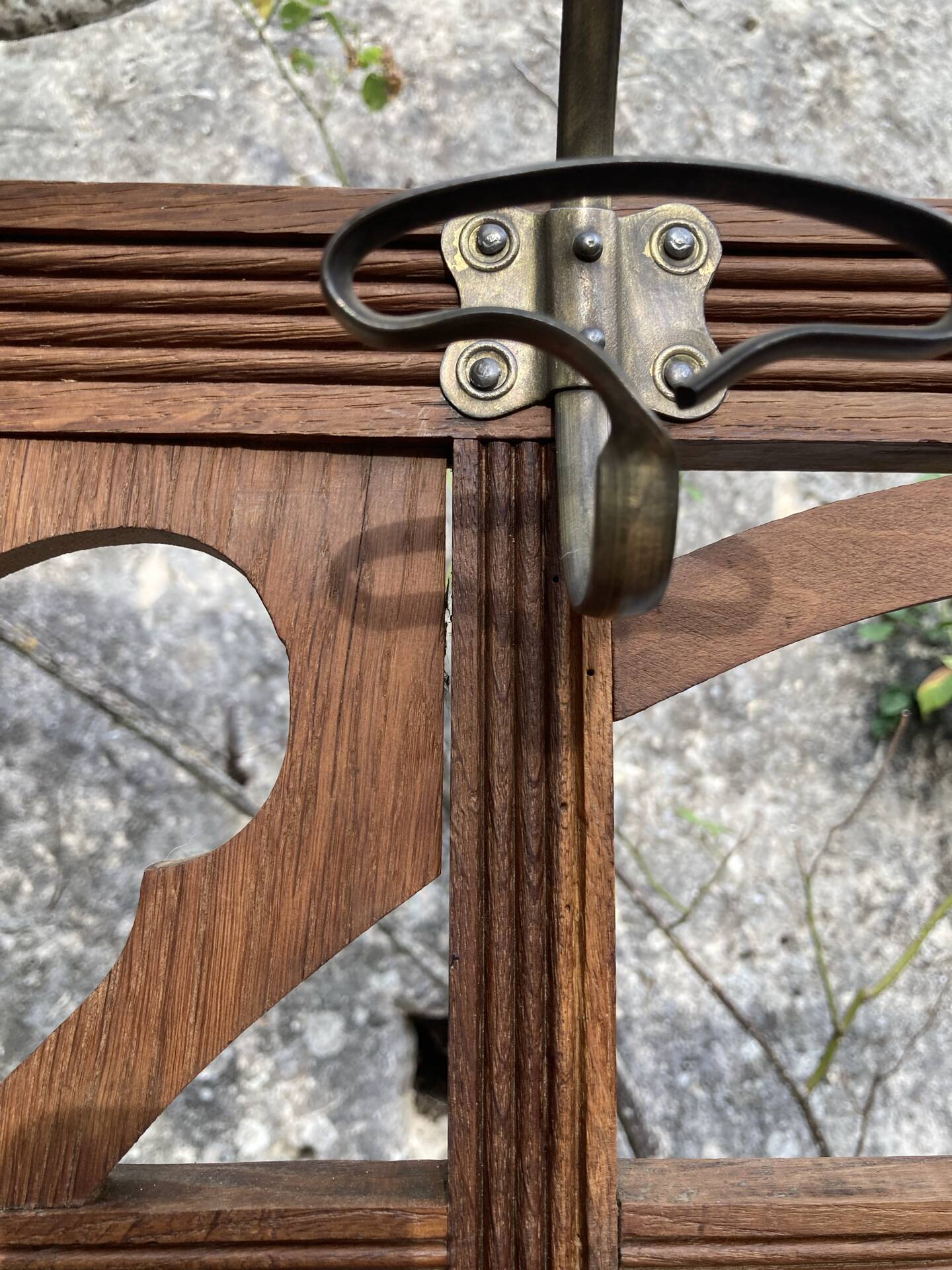 Old wooden entrance coat rack