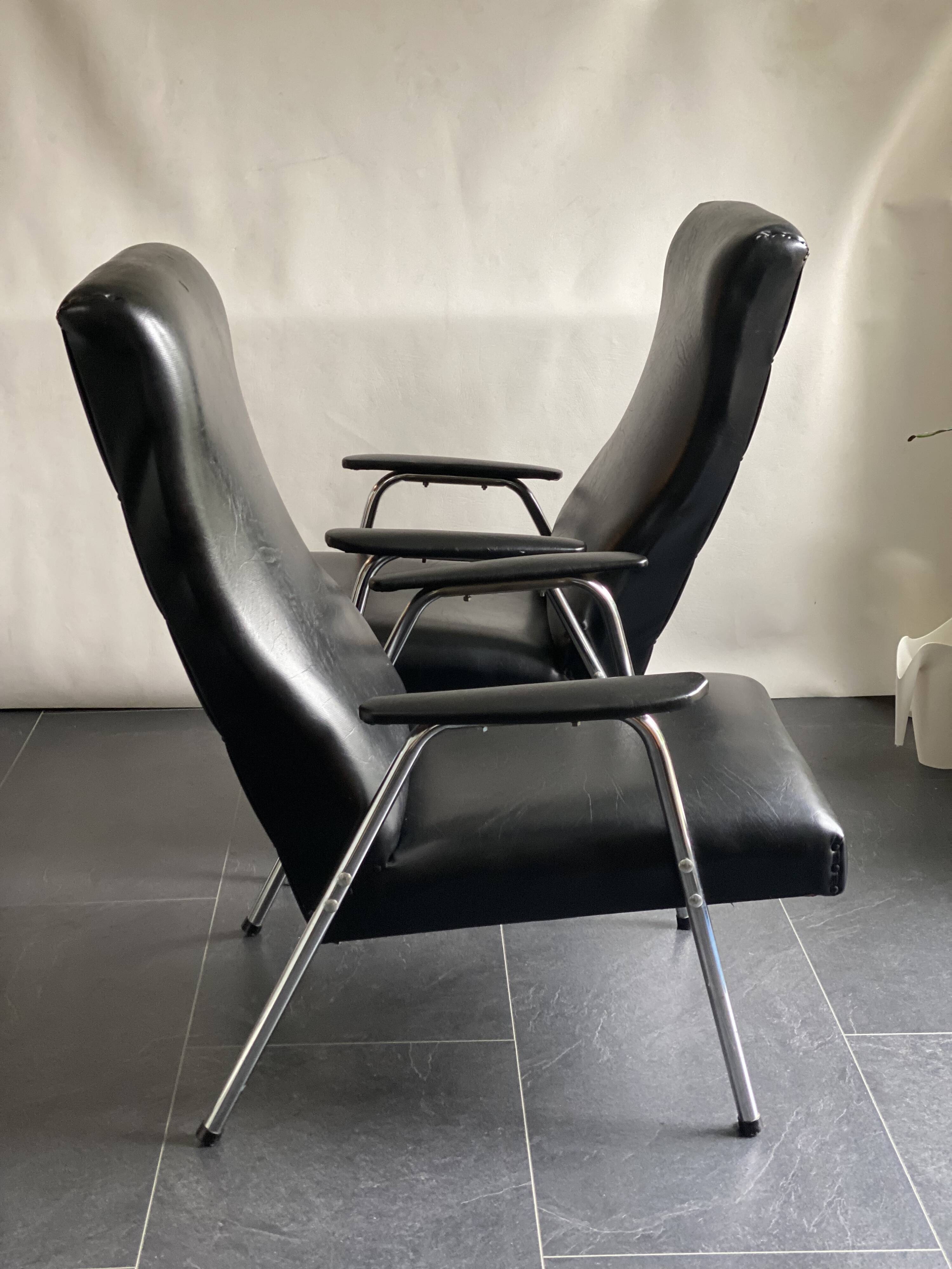 Pair of Bauhaus Style Arm Chairs